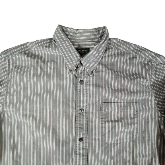 Eddie Bauer Shirt Mens XXL Green Plaid Button Down Long Sleeve Striped - Picture 4 of 7